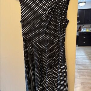 White House Black Market Asymmetrical Black and White Dress